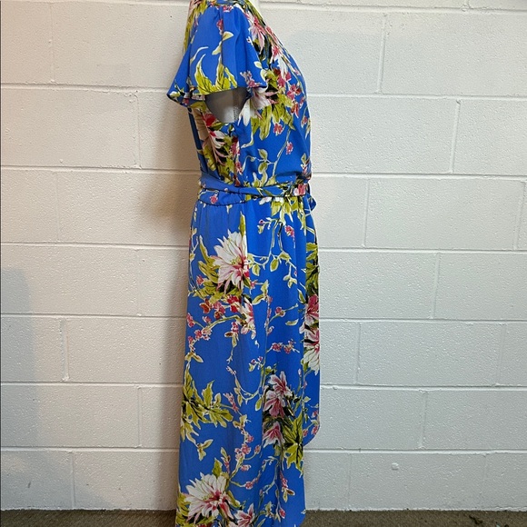 Blue Flowered Hi-Lo Dress 14 - Picture 7 of 9